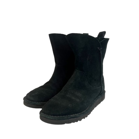 Ugg Alida Unlined Black Suede Leather Short Boots Style 1017533 Size 6 - Picture 3 of 6